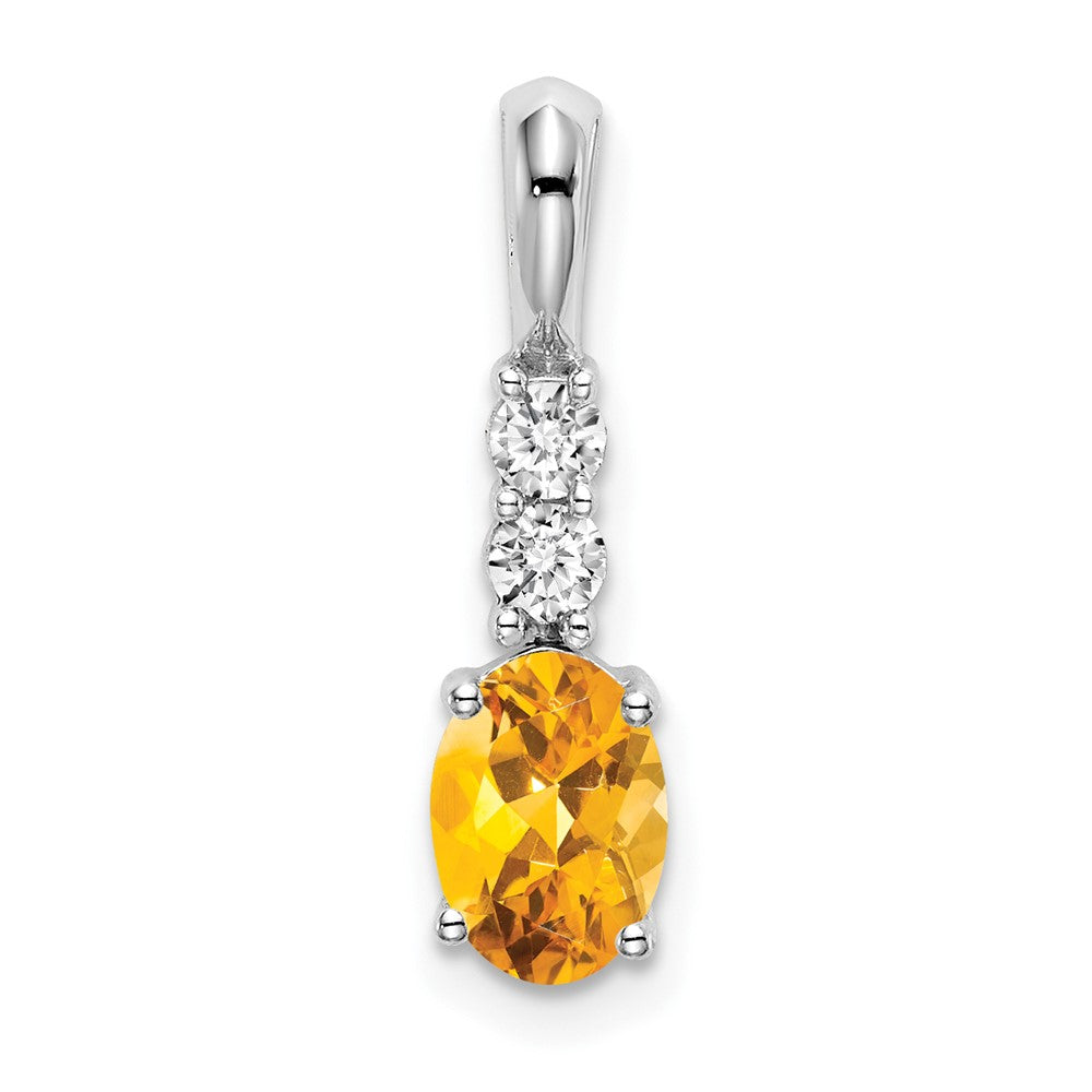 Oval Gemstone & Diamond Pendants
