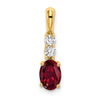 Oval Gemstone & Diamond Pendants