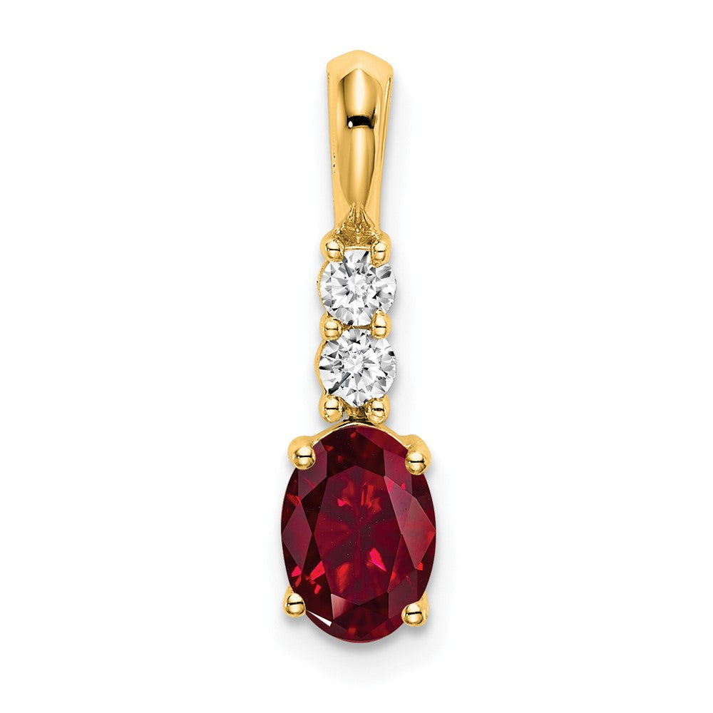Oval Gemstone & Diamond Pendants