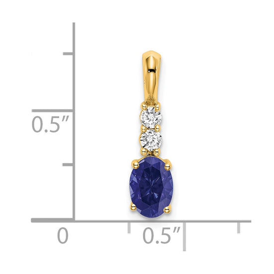 Oval Gemstone & Diamond Pendants