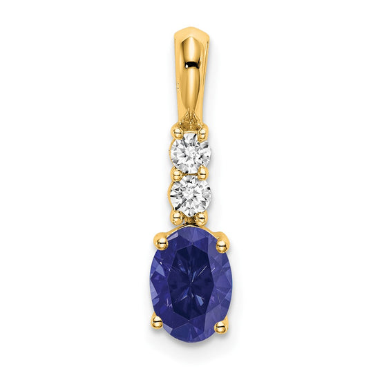 Oval Gemstone & Diamond Pendants