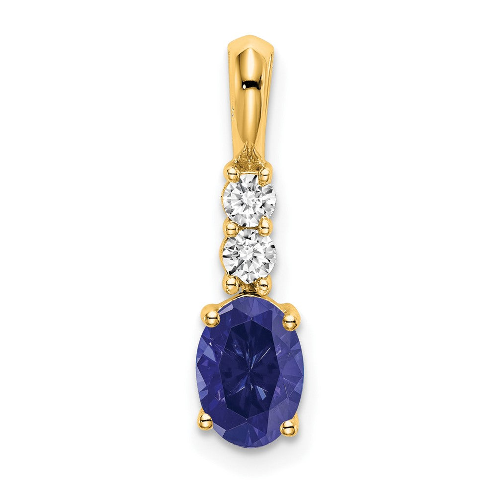Oval Gemstone & Diamond Pendants