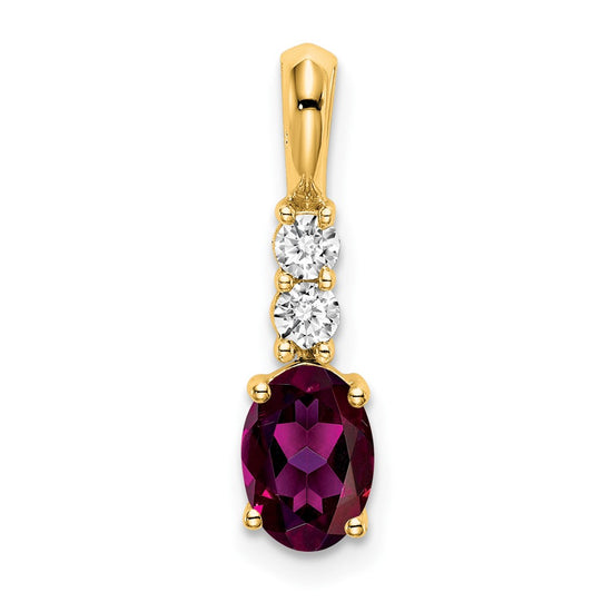Oval Gemstone & Diamond Pendants
