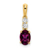Oval Gemstone & Diamond Pendants