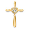 14k March/Aquamarine Cross with Heart Chain Slide