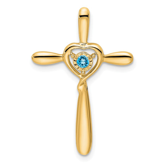 Gemstone Cross with Heart Chain Slides