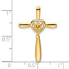 14k November/Citrine Cross with Heart Chain Slide