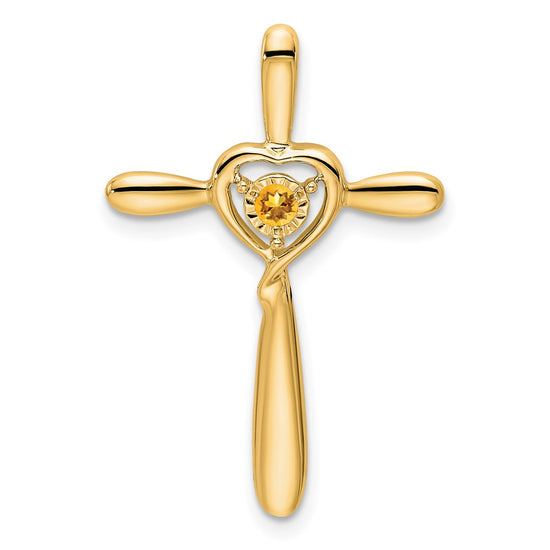 Gemstone Cross with Heart Chain Slides