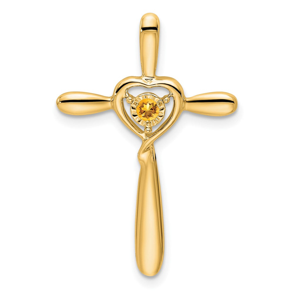 Gemstone Cross with Heart Chain Slides