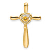 14k November/Citrine Cross with Heart Chain Slide