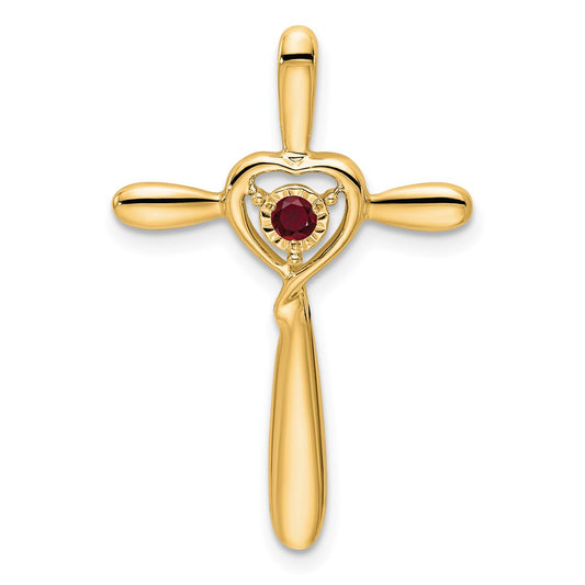 Gemstone Cross with Heart Chain Slides