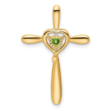 Gemstone Cross with Heart Chain Slides