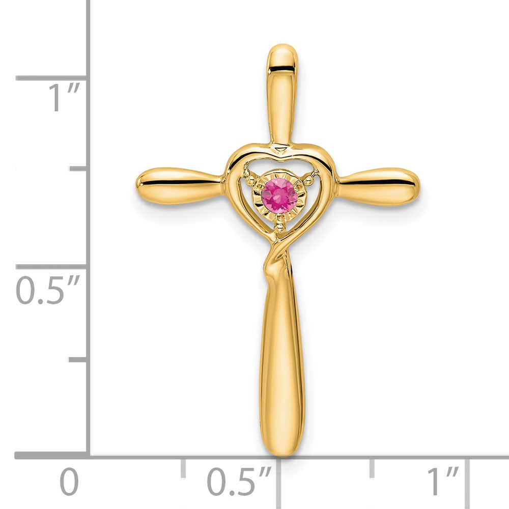 Gemstone Cross with Heart Chain Slides