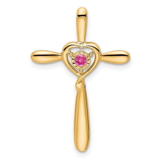 Gemstone Cross with Heart Chain Slides