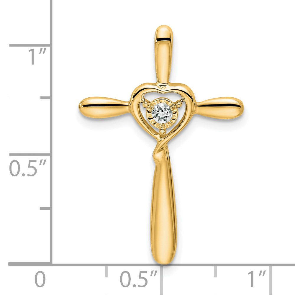 Gemstone Cross with Heart Chain Slides