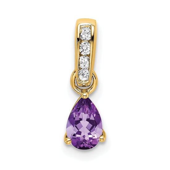 Pear Gemstone & Diamond Pendants