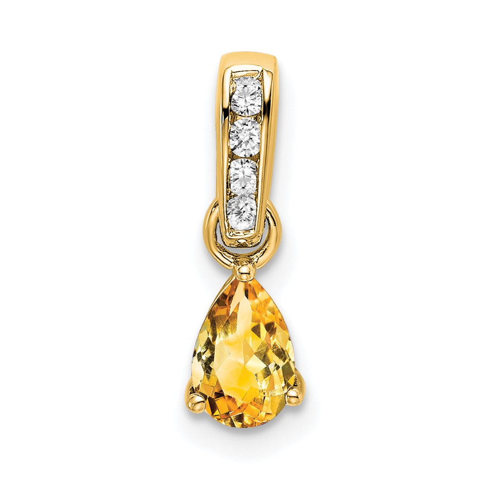Pear Gemstone & Diamond Pendants