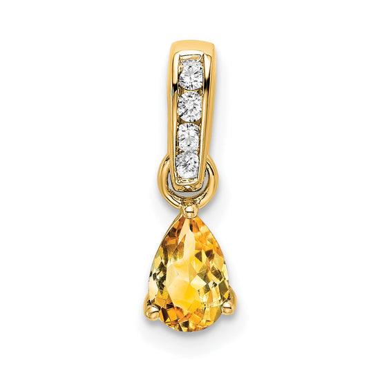 Pear Gemstone & Diamond Pendants