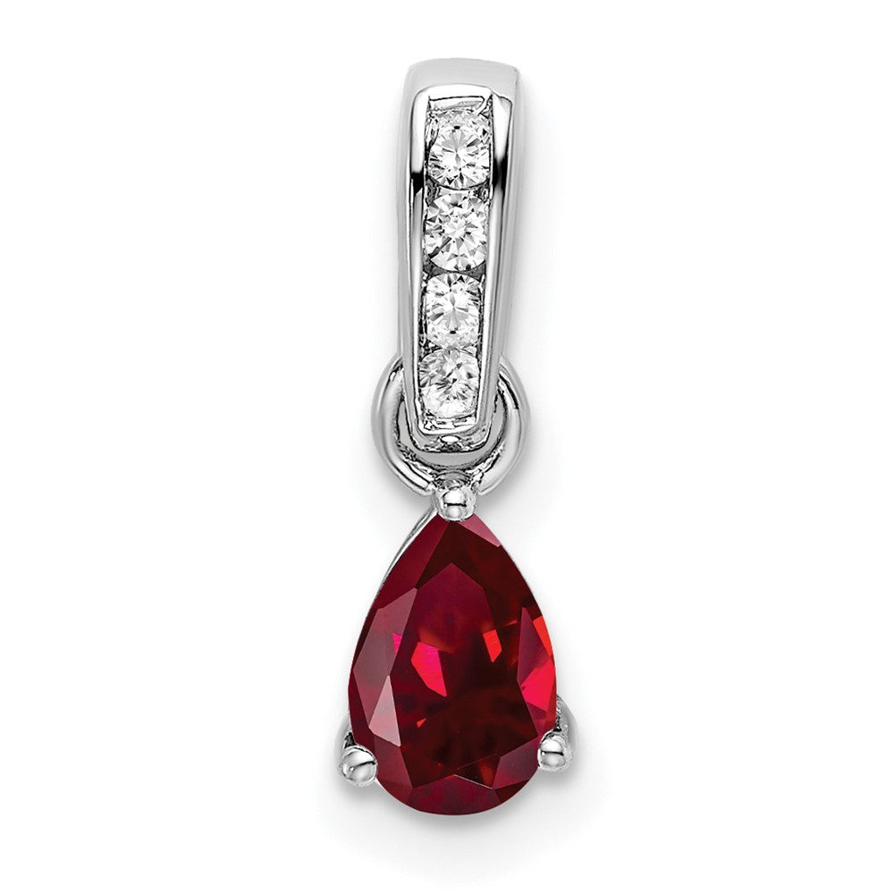 Pear Gemstone & Diamond Pendants