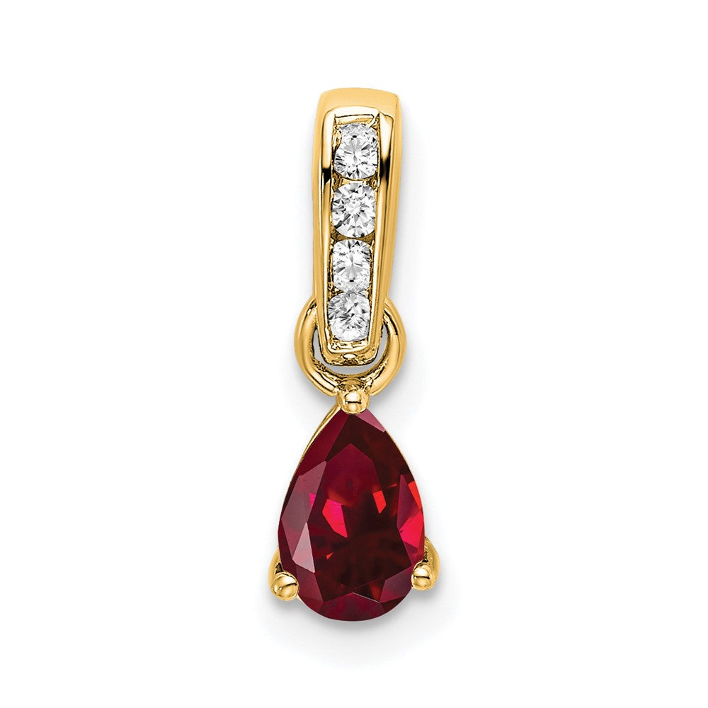 Pear Gemstone & Diamond Pendants