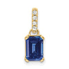 14k 7x5 Emerald-cut September/Lab Created Sapphire and Diamond Pendant
