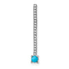 14k White Gold Turquoise and White Topaz Slide Fits up to 4mm Fancy Omega Only