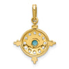 14k Turquoise and White Topaz Pendant