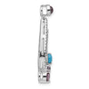 14k White Gold Turquoise/Amethyst/White Topaz Teardrop Pendant