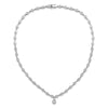 14k White Gold 2 3/4 carat Lab Grown Diamond VS/SI+ G+ 17 inch Fashion Teardrop Necklace