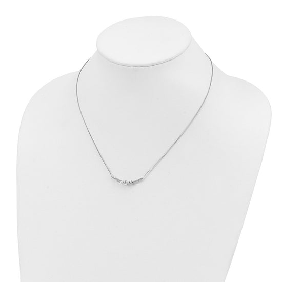14k White Gold 3/4 carat Lab Grown Diamond VS/SI+ G+ Complete 18 inch Fashion Bar Necklace