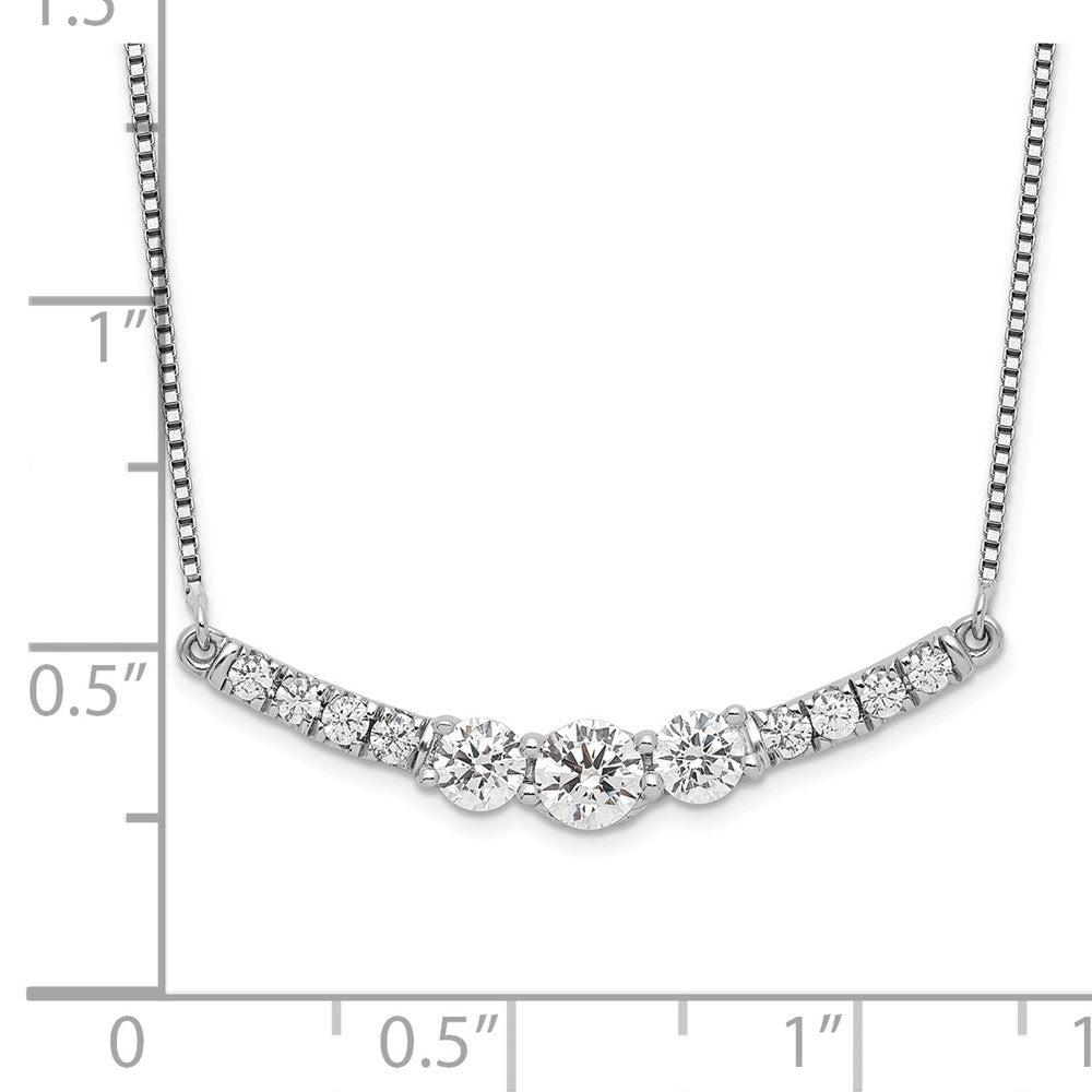 14k White Gold 3/4 carat Lab Grown Diamond VS/SI+ G+ Complete 18 inch Fashion Bar Necklace