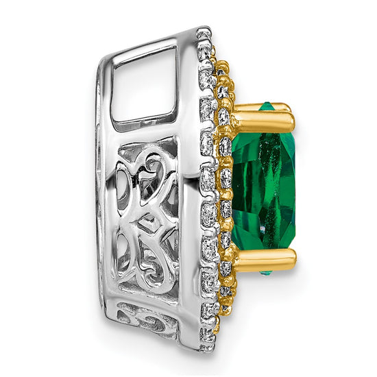 Oval Gemstone & Diamond Chain Slides
