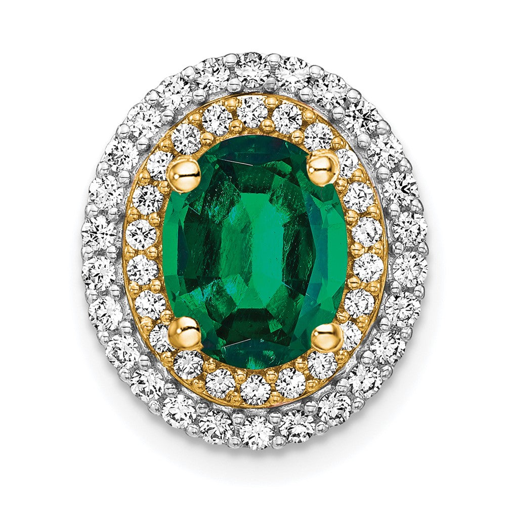 Oval Gemstone & Diamond Chain Slides