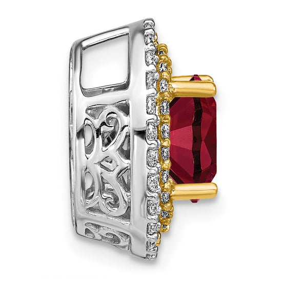 Oval Gemstone & Diamond Chain Slides