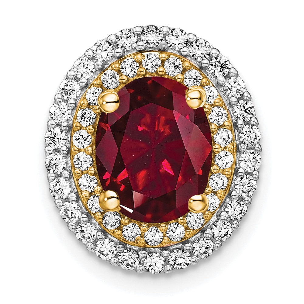 Oval Gemstone & Diamond Chain Slides