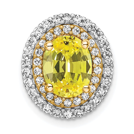 Oval Gemstone & Diamond Chain Slides