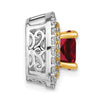 14k Two Tone 1/2 carat Lab Grown Diamond VS/SI+ G+ and Lab Created Ruby Chain Slide Pendant
