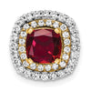 14k Two Tone 1/2 carat Lab Grown Diamond VS/SI+ G+ and Lab Created Ruby Chain Slide Pendant