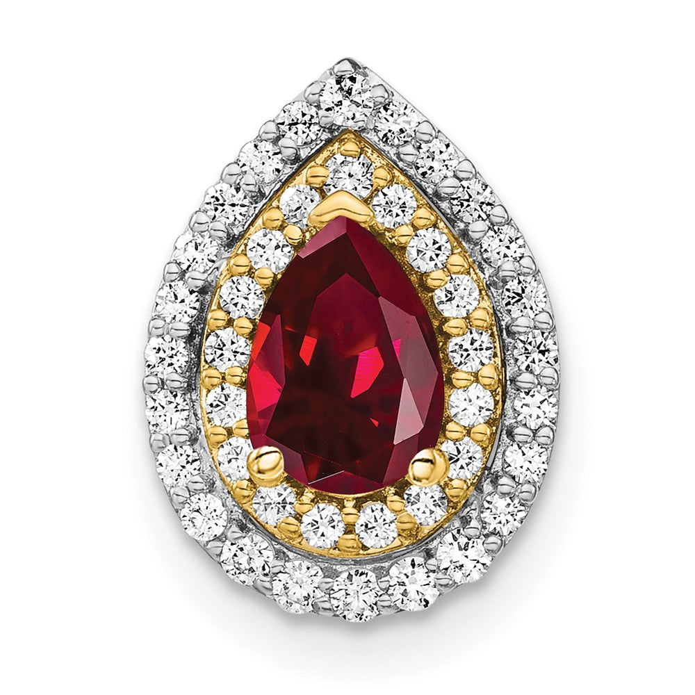 Pear Gemstone & Diamond Chain Slides