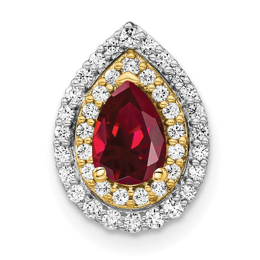 Pear Gemstone & Diamond Chain Slides
