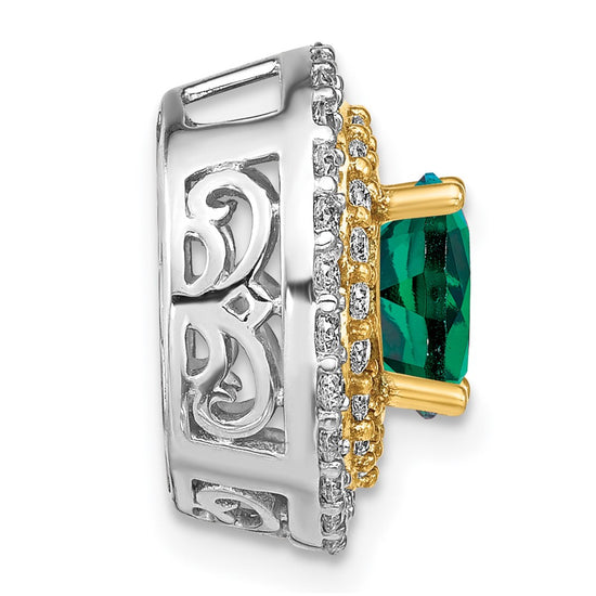 Round Gemstone & Diamond Chain Slides