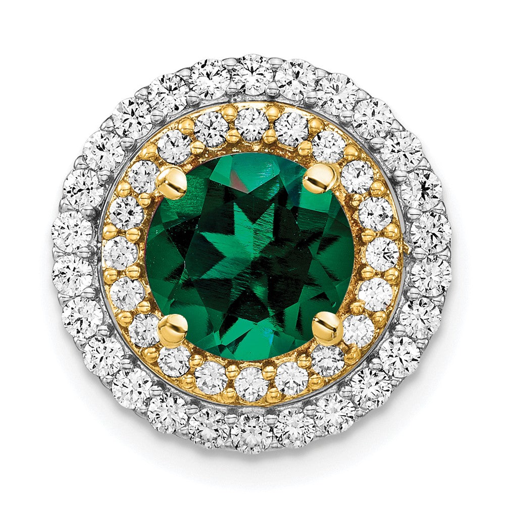 Round Gemstone & Diamond Chain Slides