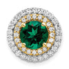 14k Two Tone 5/8 carat Lab Grown Diamond VS/SI+ G+ and Lab Created Emerald Chain Slide Pendant