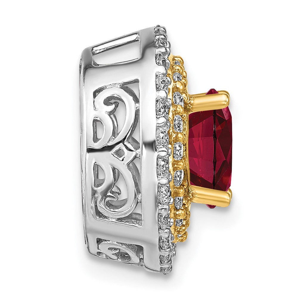 Round Gemstone & Diamond Chain Slides