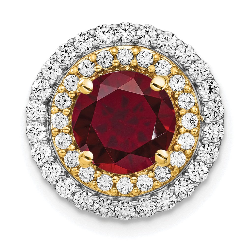 Round Gemstone & Diamond Chain Slides