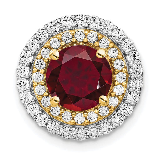 Round Gemstone & Diamond Chain Slides