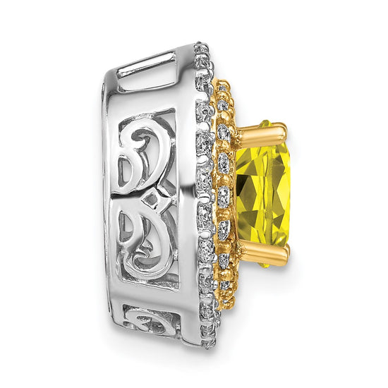 Round Gemstone & Diamond Chain Slides
