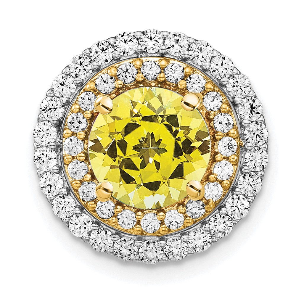 Round Gemstone & Diamond Chain Slides
