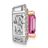 Emerald Cut Gemstone & Diamond Chain Slides