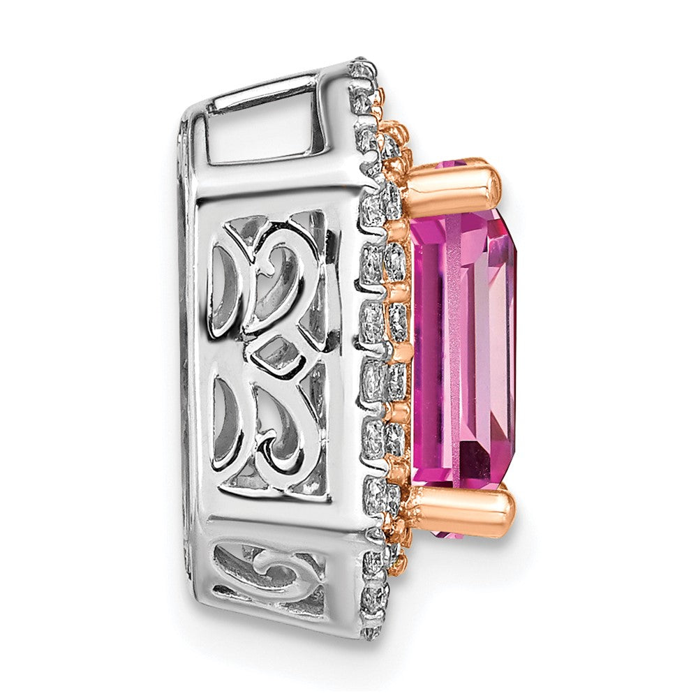 Emerald Cut Gemstone & Diamond Chain Slides